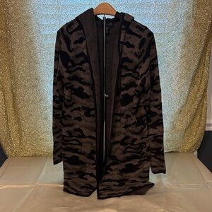 Rachel Zoe Camouflage Open-Front Cardigan